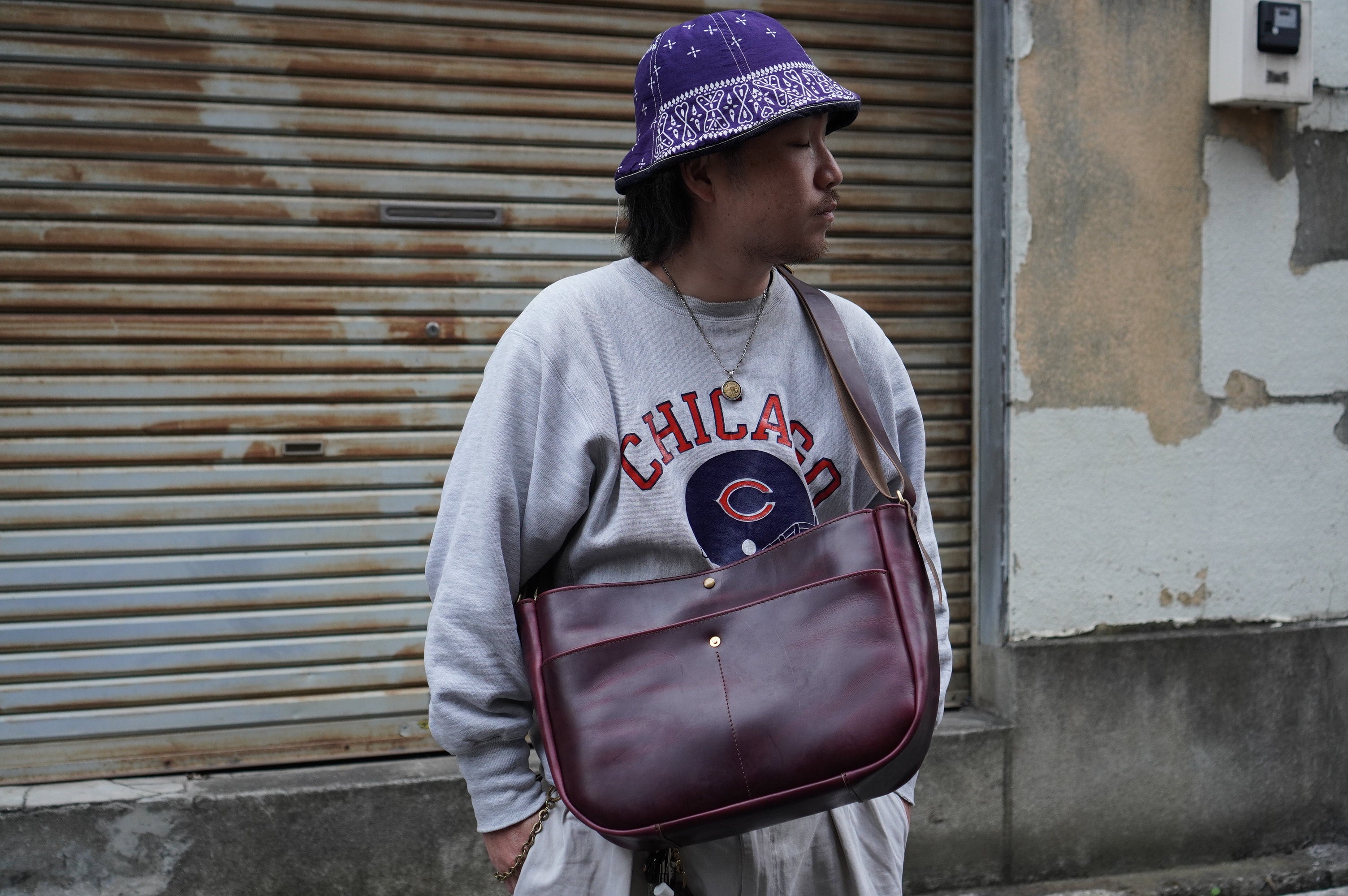 バッグ butcher custom leather news paper bag SS butcher custom