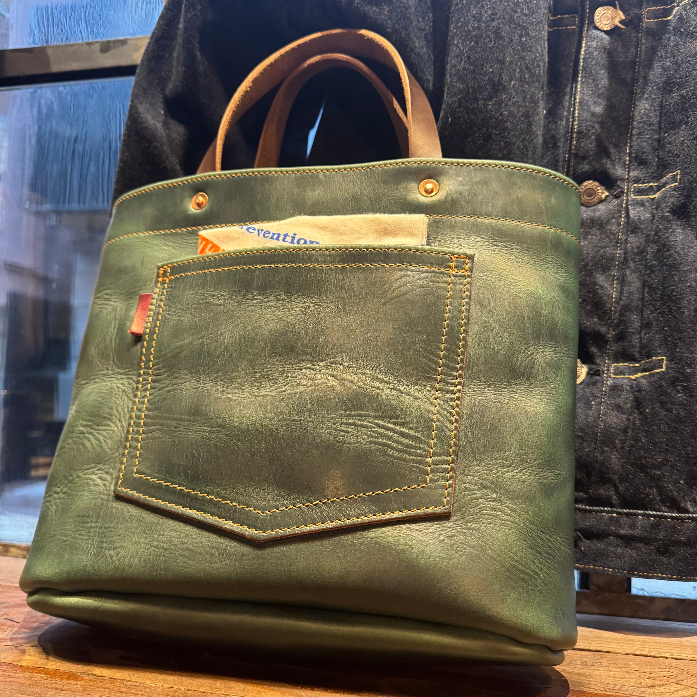 Box tote DB | BUTCHER CUSTOM LEATHER WORKS.