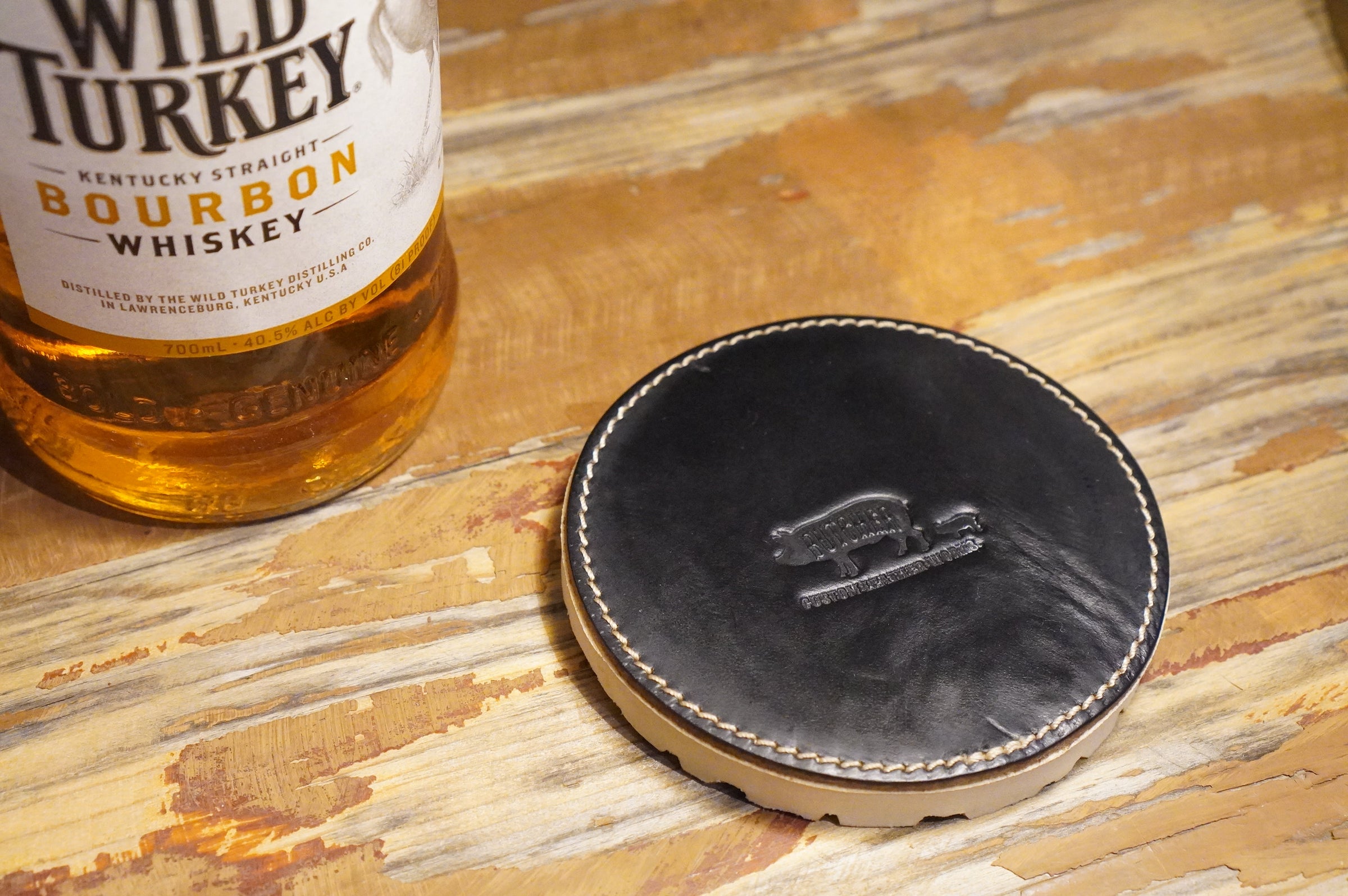 Dosoku coaster | BUTCHER CUSTOM LEATHER WORKS.