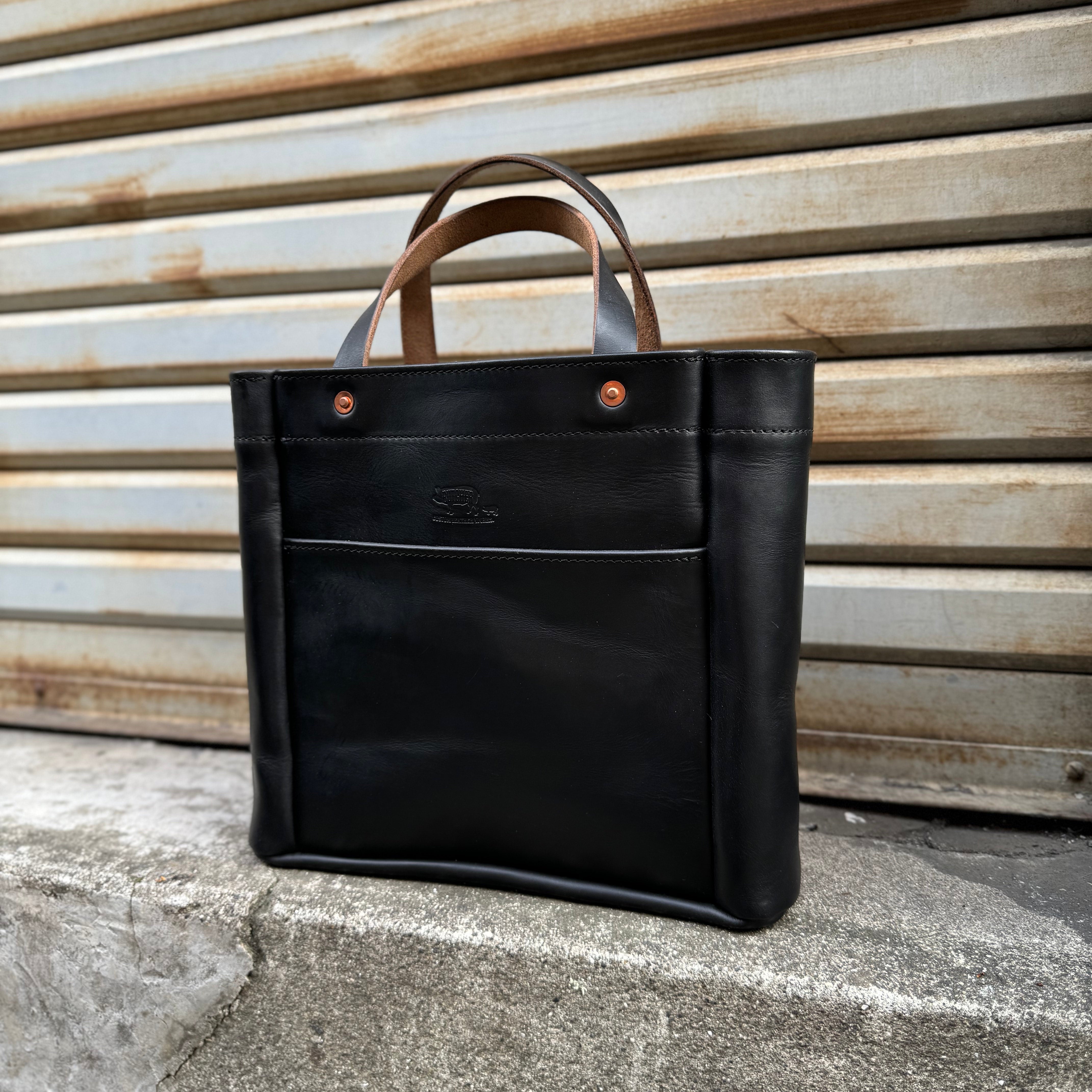 Box tote | BUTCHER CUSTOM LEATHER WORKS.