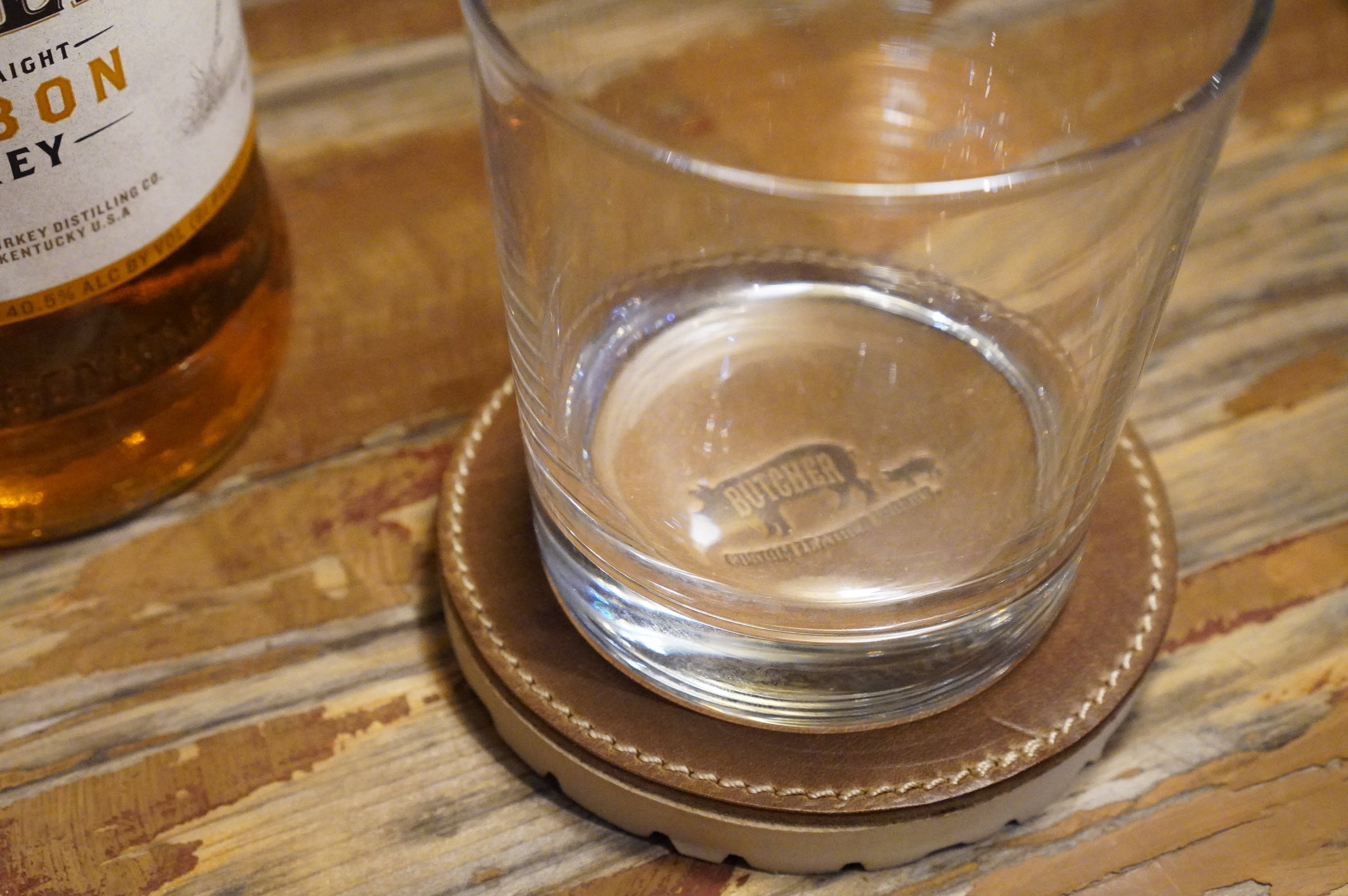 Dosoku coaster | BUTCHER CUSTOM LEATHER WORKS.