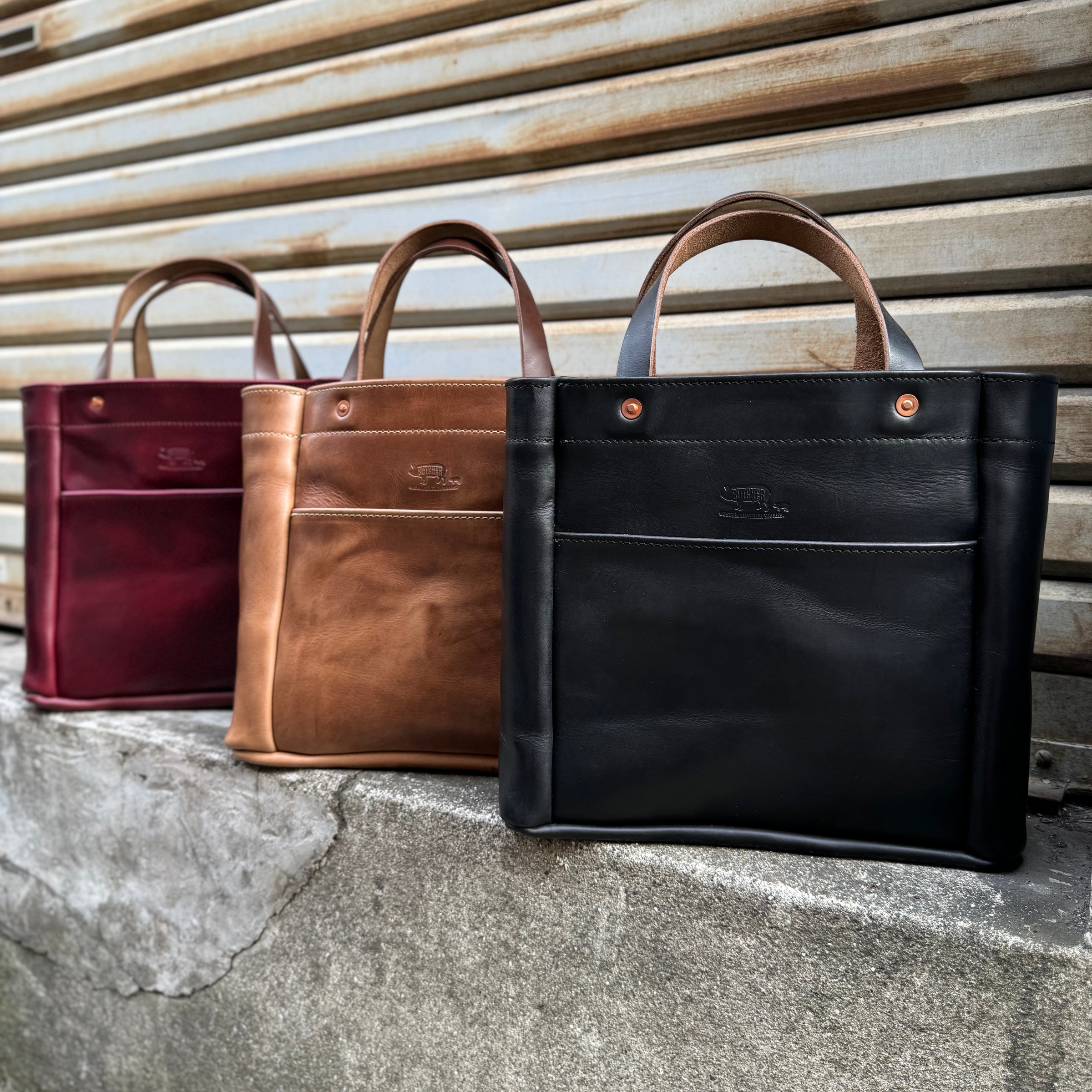 Box tote | BUTCHER CUSTOM LEATHER WORKS.