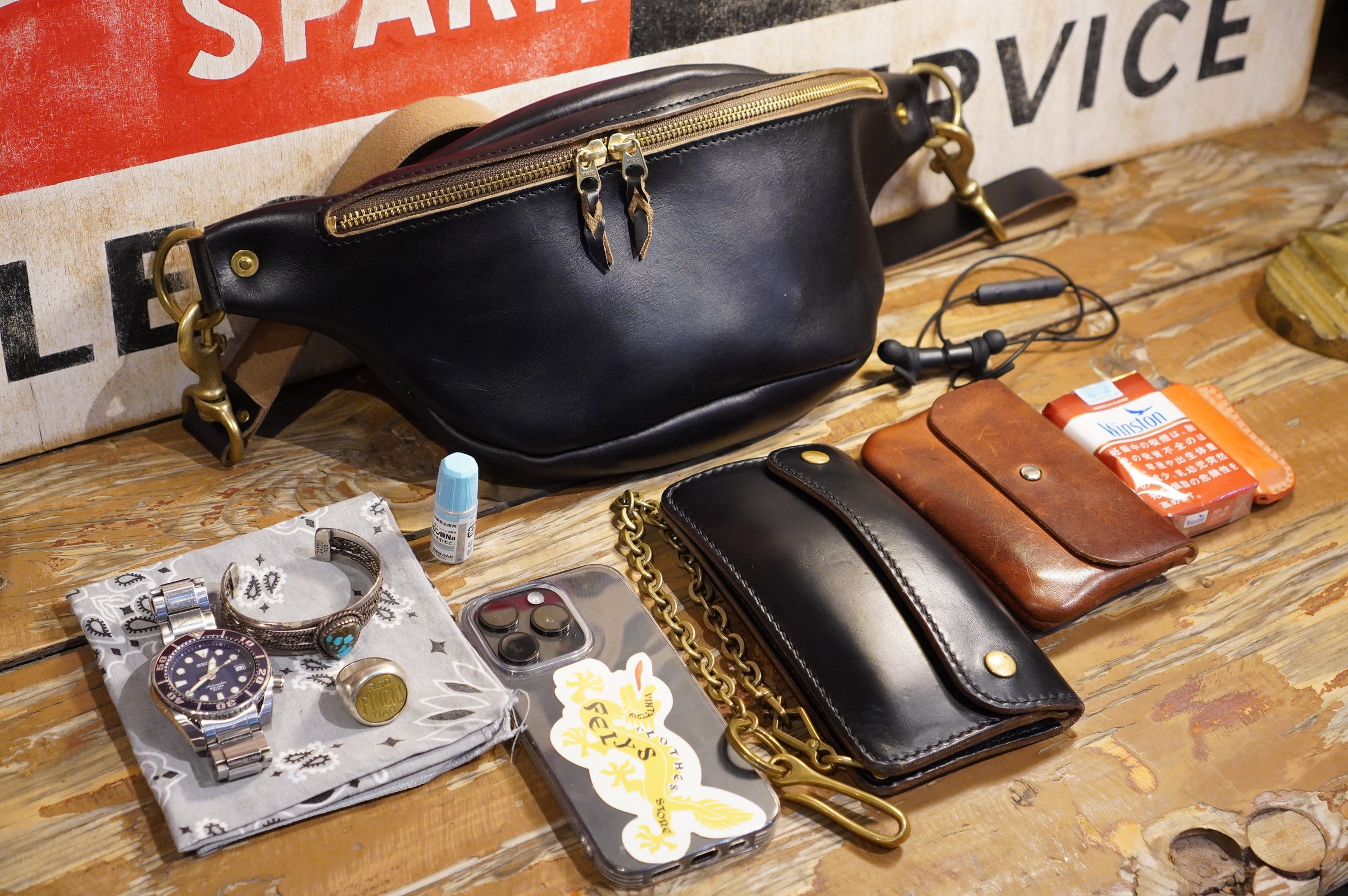 ブッチャーカスタムレザーワークス⭐︎ボディバッグFanny pack Fanny pack | BUTCHER CUSTOM LEATHER WORKS.