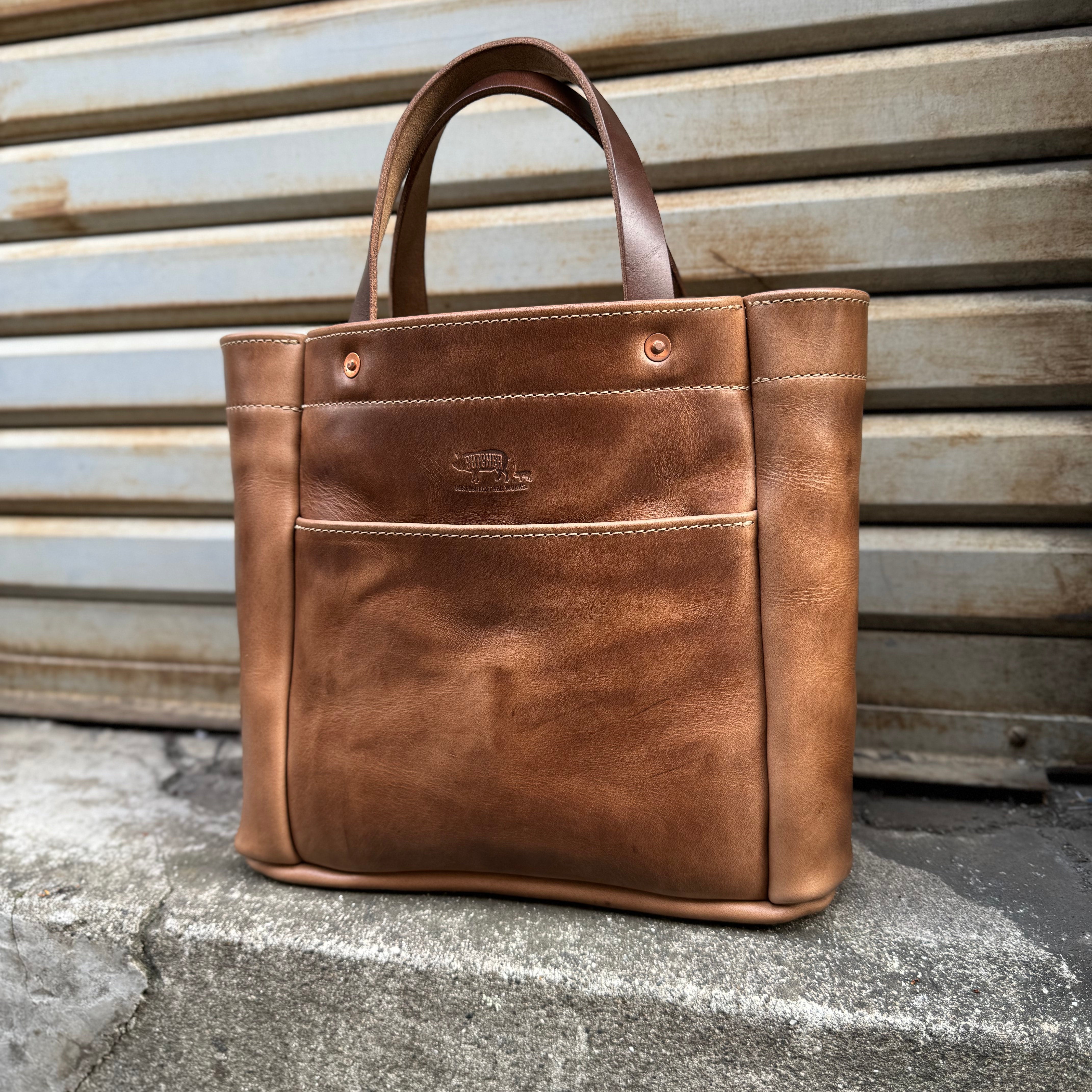 Box tote | BUTCHER CUSTOM LEATHER WORKS.
